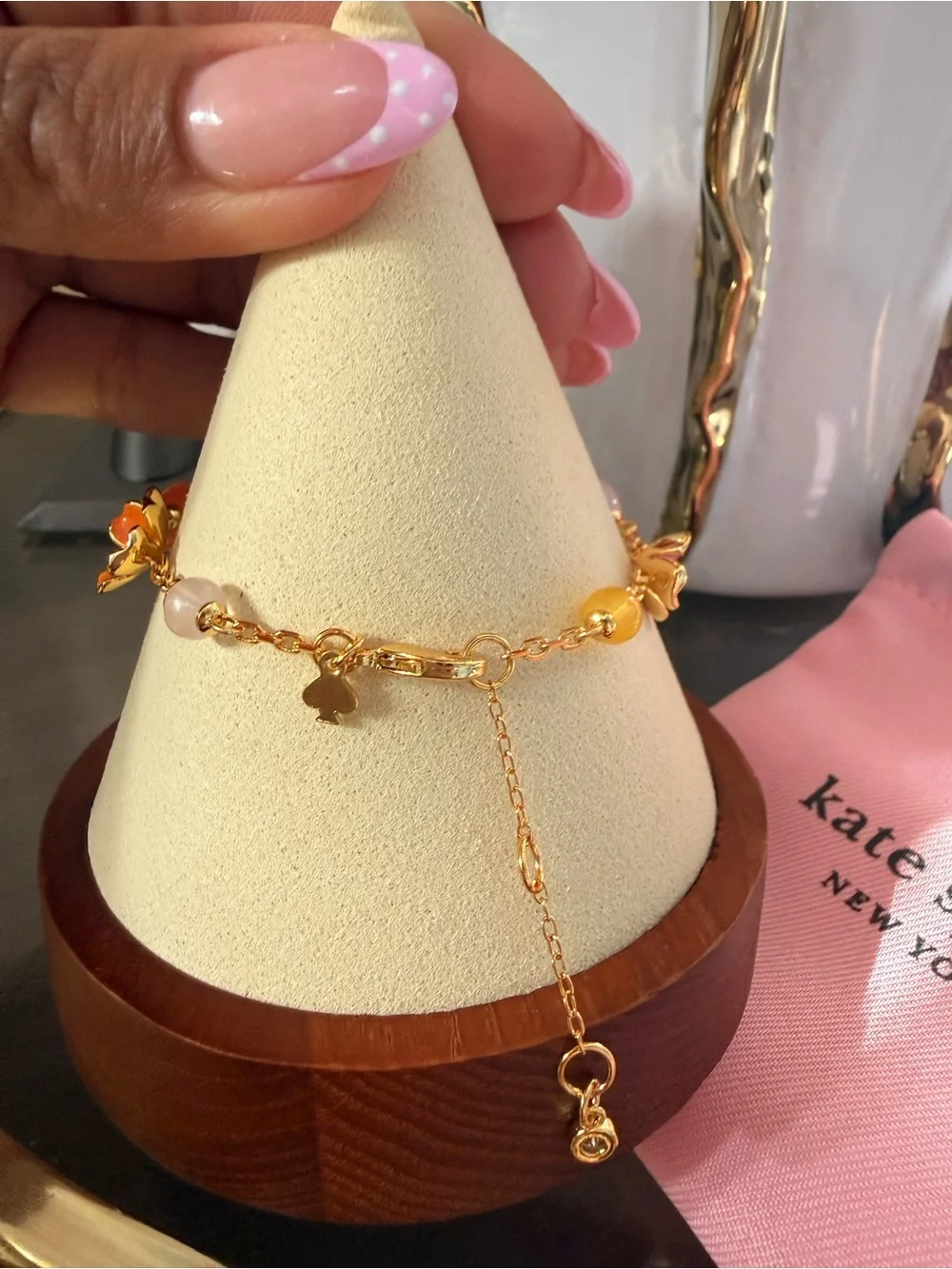 kate spade Gold-Tone Floral Bracelet with Pink, Orange & Yellow Accents - Picture 4 of 4